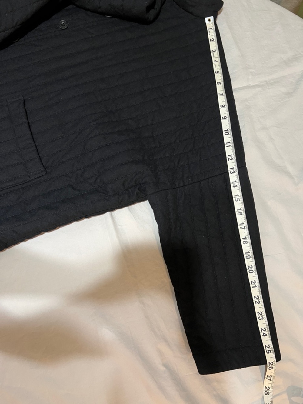ESKANDAR Neiman Marcus Black Quilted Wool Silk Cashmere Flannel Jacket Coat 0 - Picture 9 of 16